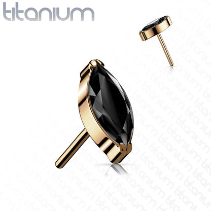 Marquise Gem | Titanium Threadless Top For Nose, Ears & Lip - Avanti Body Jewelry