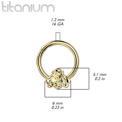 Hinged Ring Bee | Titanium Clicker Segment Hoop Ring