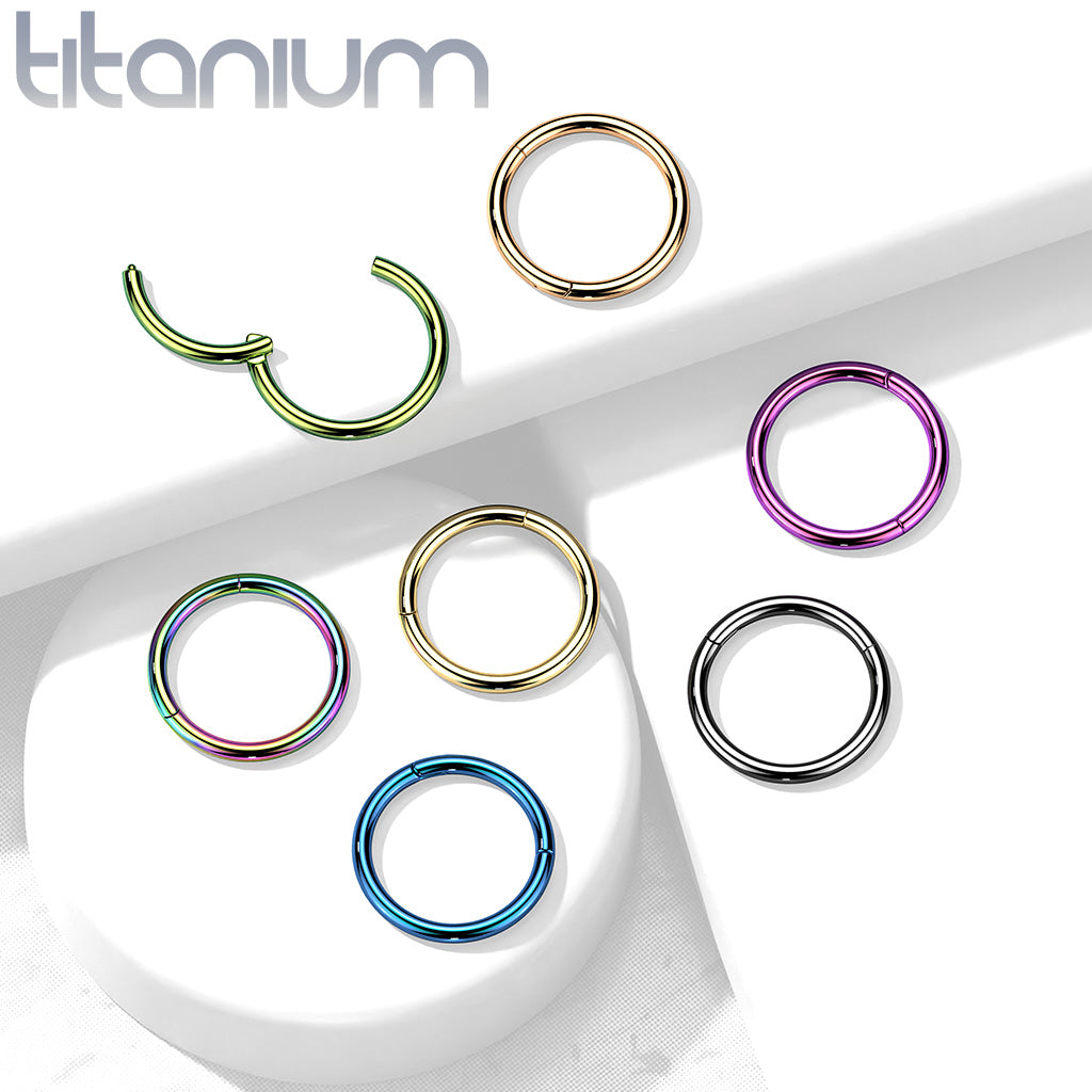 Hinged Ring  | Titanium Clicker Segment Hoop Ring
