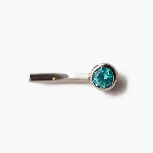 Threadless 16g Fixed Gem Curved Barbell (Post Only) For Nose, Ears & Lip - Avanti Body Jewelry