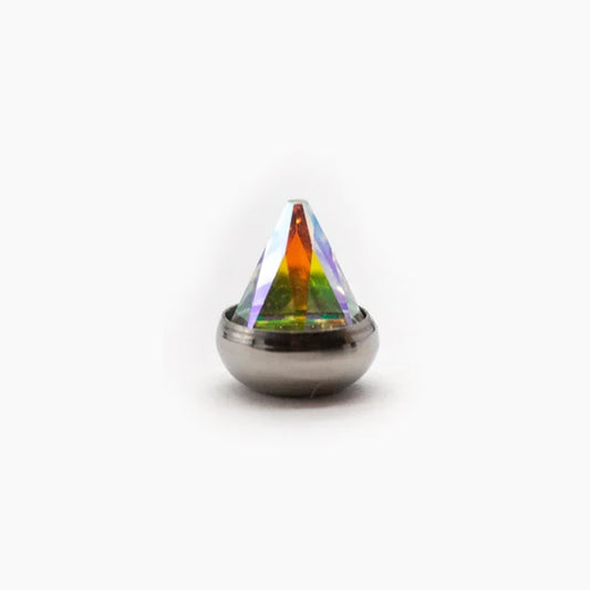 Swarovski Glass Cone | Titanium Threadless Top  For Nose, Ears & Lip
