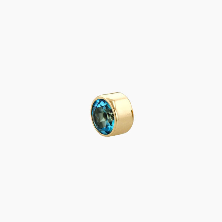 Threaded Bezel-Set Gem End opal - Avanti Body Jewelry