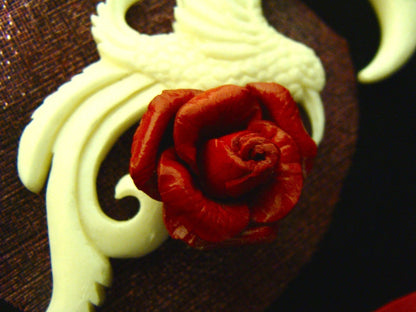 Carved Hummingbird Bone Hangers with Red Rose - Avanti Body Jewelry
 - 5