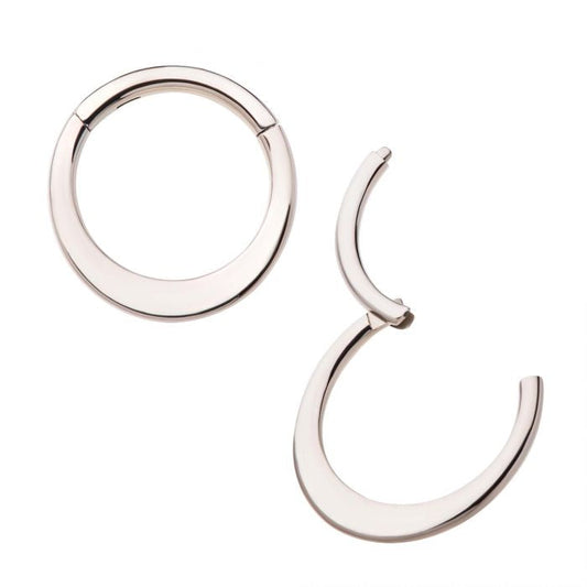 Hinged Ring Flat Bar Front Facing | Titanium Clicker Segment Hoop Ring - Avanti Body Jewelry