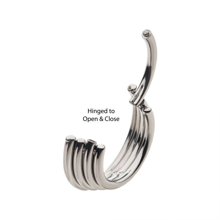 Hinged Ring Four Stacked | Titanium Clicker Segment Hoop Ring - Avanti Body Jewelry