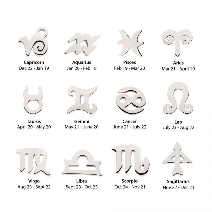 Zodiac Sign | Titanium Threadless Top  For Nose, Ears & Lip