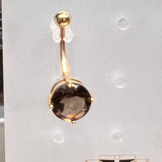 14k Solid Gold Navel / Belly Ring w/ Morganite Gem - Avanti Body Jewelry