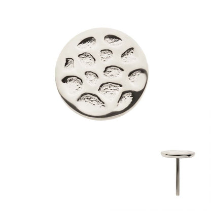 Hammered Disc | Titanium Threadless Top  For Nose, Ears & Lip