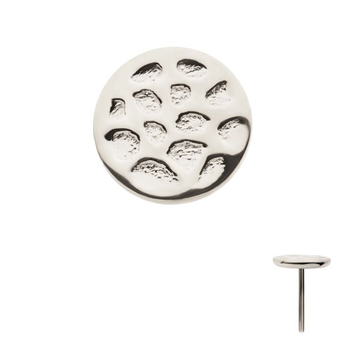 Hammered Disc | Titanium Threadless Top For Nose, Ears & Lip - Avanti Body Jewelry