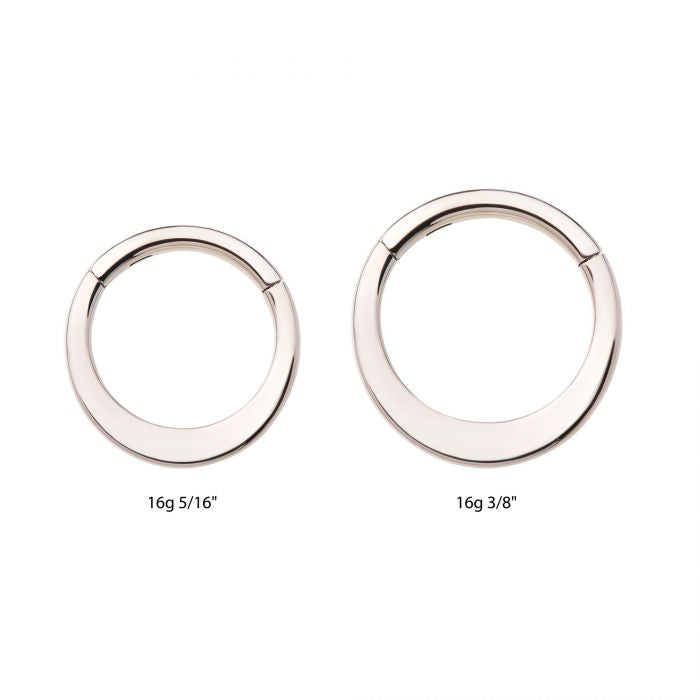 Hinged Ring Flat Bar Front Facing | Titanium Clicker Segment Hoop Ring