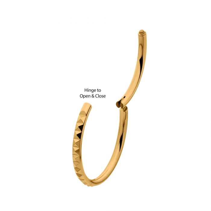 Hinged Ring Pyramid Cut Edge | Titanium Clicker Segment Hoop Ring - Avanti Body Jewelry