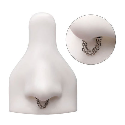 Titanium Threadless 2 Chain Dangle  For Nose, Ears & Lip