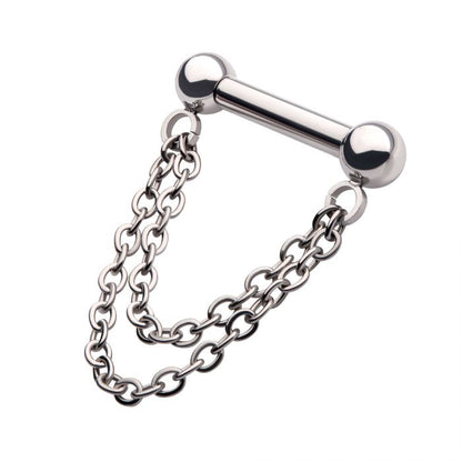 Titanium Threadless 2 Chain Dangle For Nose, Ears & Lip - Avanti Body Jewelry