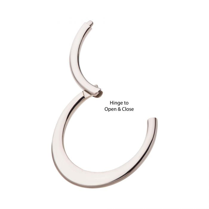Hinged Ring Flat Bar Front Facing | Titanium Clicker Segment Hoop Ring