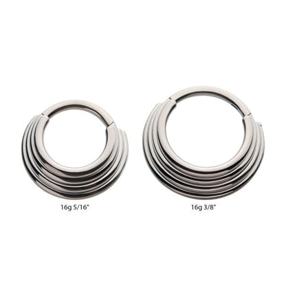 Hinged Ring Four Stacked | Titanium Clicker Segment Hoop Ring