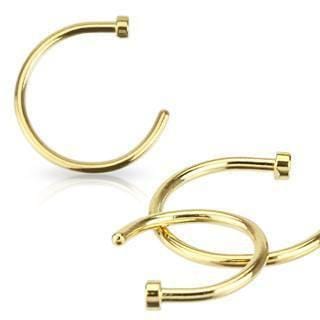 Gold Plated Nose Hoop Hammer - Avanti Body Jewelry