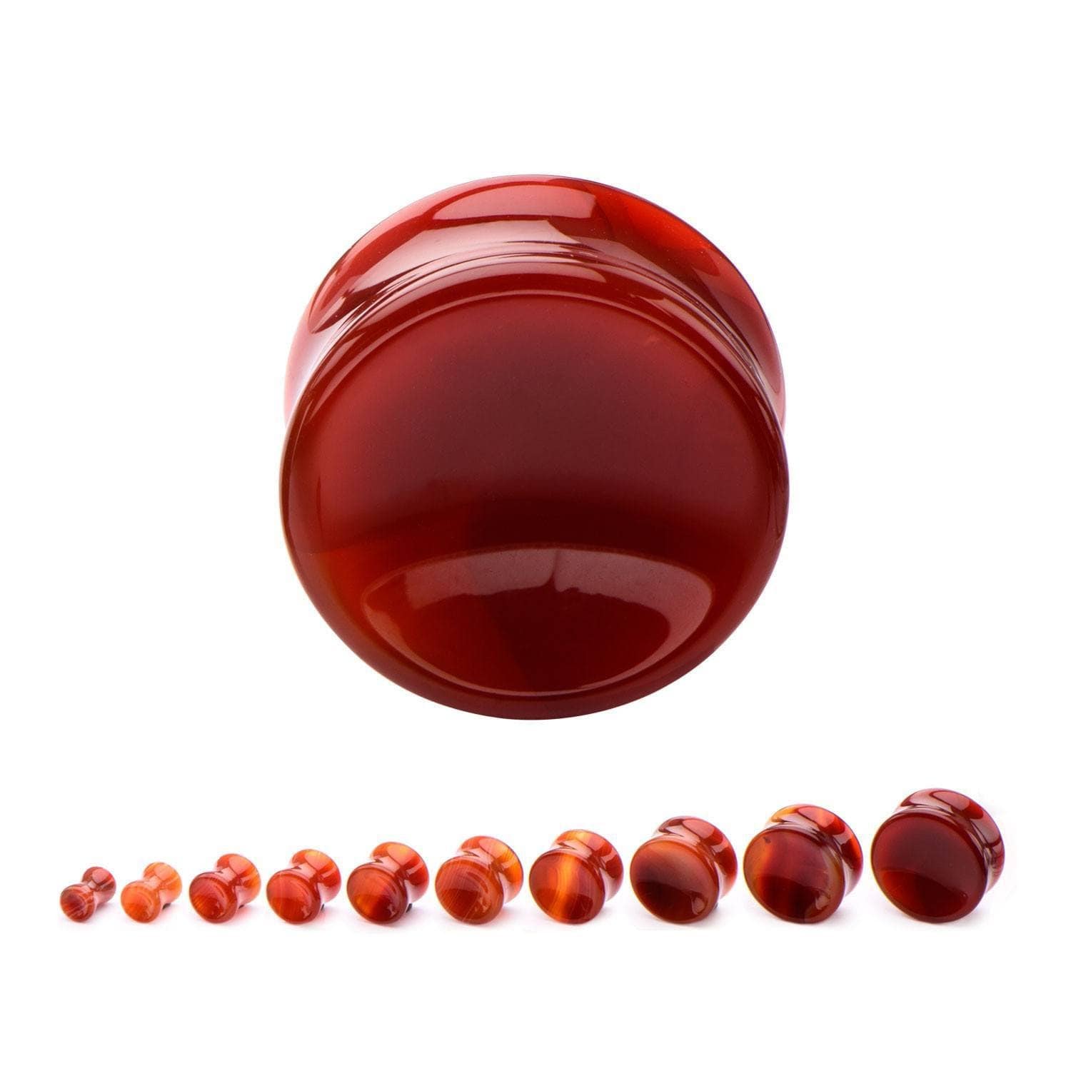 Red Agate Stone Plug Pair - Avanti Body Jewelry
 - 6