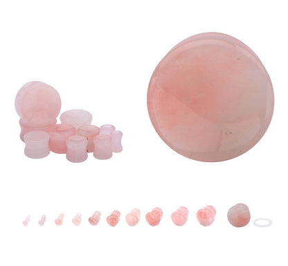 Rose Quartz Stone Plug Pair - Avanti Body Jewelry
 - 1