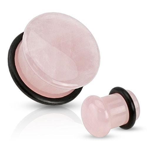Rose Quartz Stone Plug Pair - Avanti Body Jewelry
 - 2