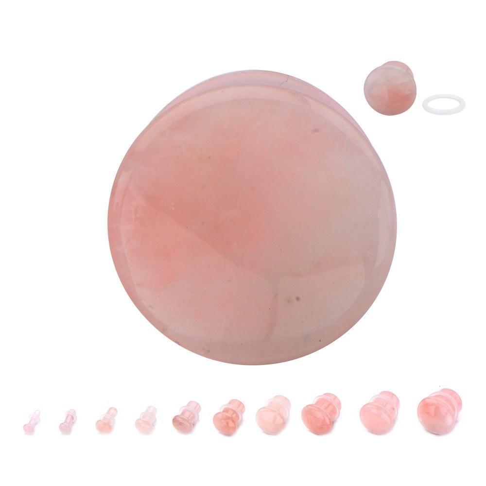 Rose Quartz Stone Plug Pair - Avanti Body Jewelry
 - 3