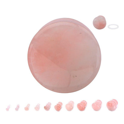Rose Quartz Stone Plug Pair - Avanti Body Jewelry
 - 3