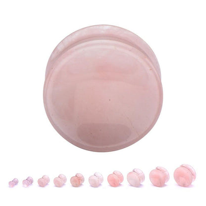 Rose Quartz Stone Plug Pair - Avanti Body Jewelry
 - 5