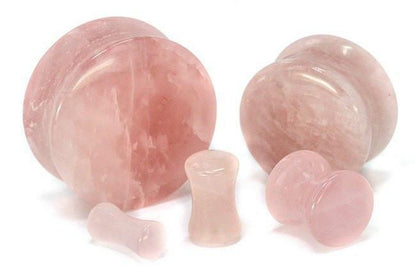 Rose Quartz Stone Plug Pair - Avanti Body Jewelry
 - 7