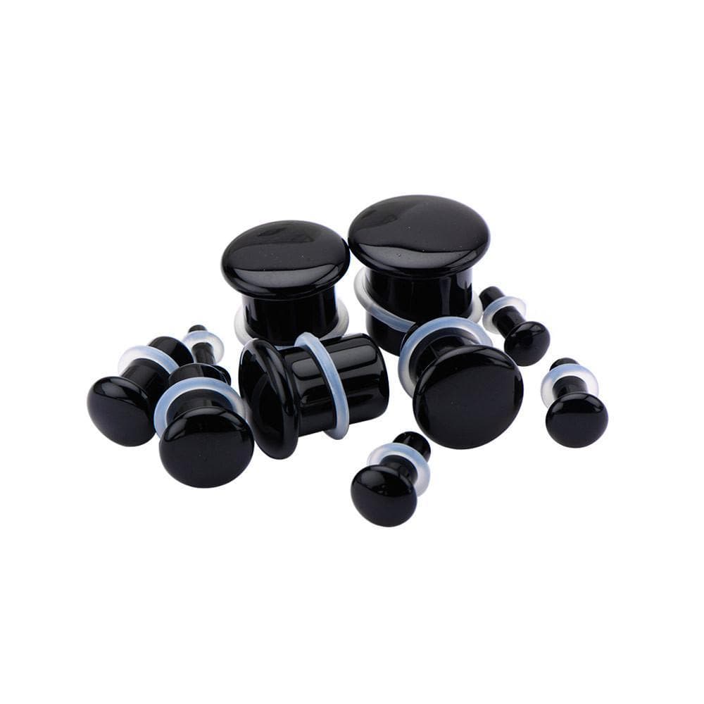 Black Agate Stone Plug Pair - Avanti Body Jewelry
 - 4