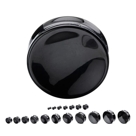 Black Agate Stone Plug Pair - Avanti Body Jewelry
 - 1