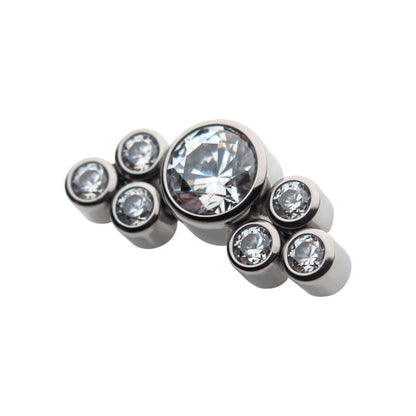 Space Odyssey Gem Cluster | Titanium Threadless Top  For Nose, Ears & Lip