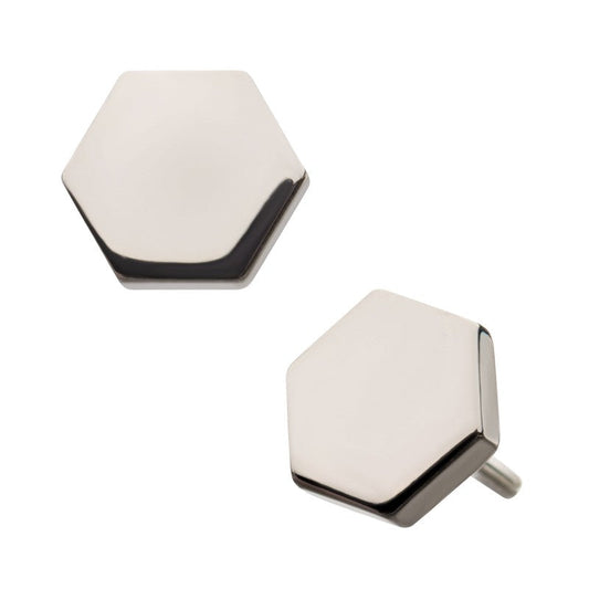 Hexagon | Titanium Threadless Top  For Nose, Ears & Lip