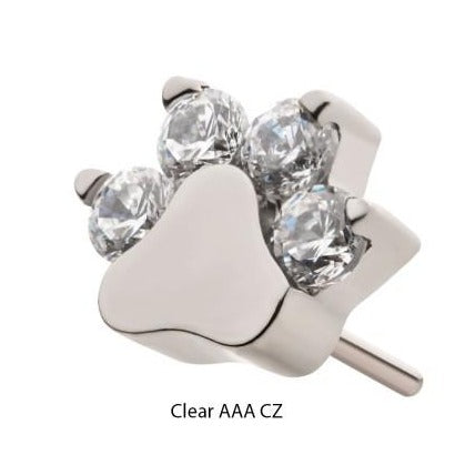 Paw | Titanium Threadless Top For Nose, Ears & Lip - Avanti Body Jewelry