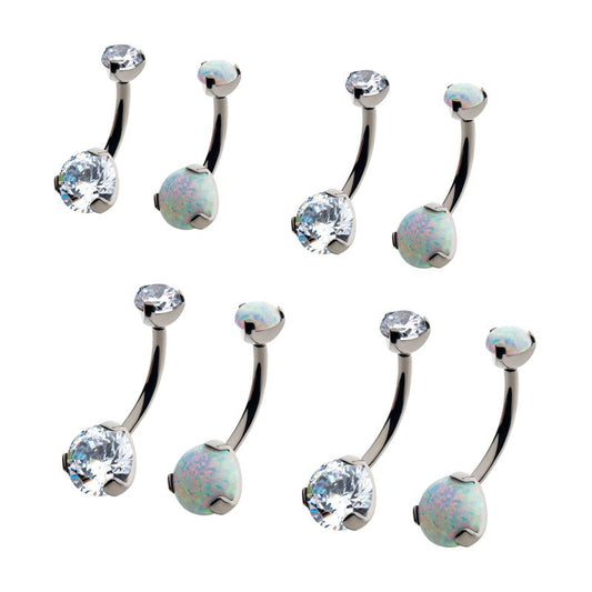 Opal Threadless Belly Ring  For Nose, Ears & Lip